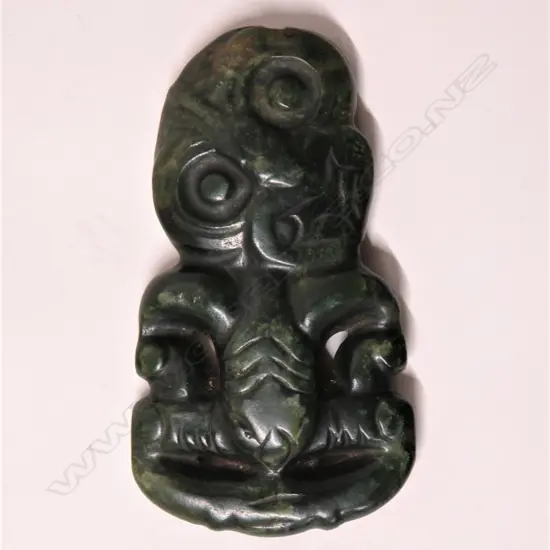 A large and impressive pre-European Maori carved pounamu hei tiki