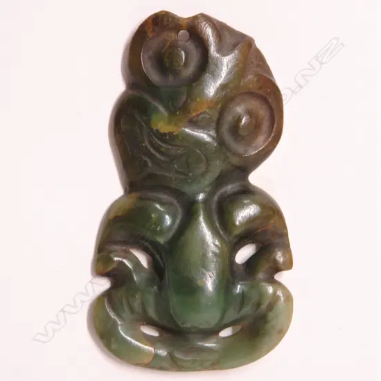 A pre-European Maori carved pounamu hei tiki