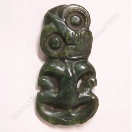 A pre-European Maori carved pounamu hei tiki