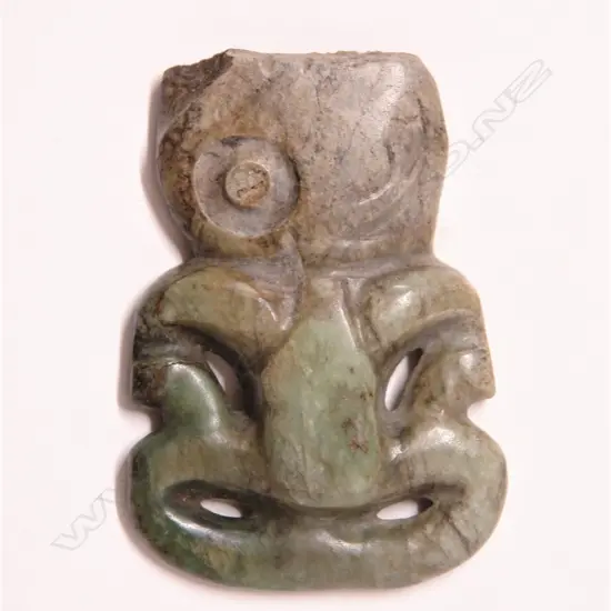 A pre-European Maori carved pounamu hei tiki