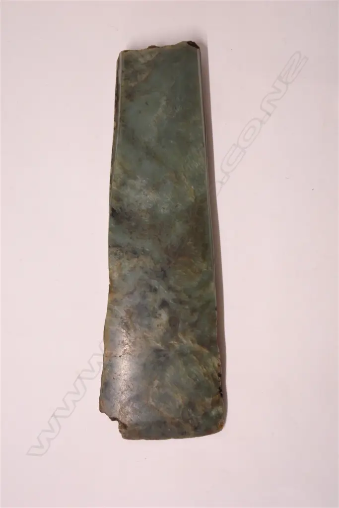 A pre-European Maori carved pounamu large toki (adze blade) Image 1++