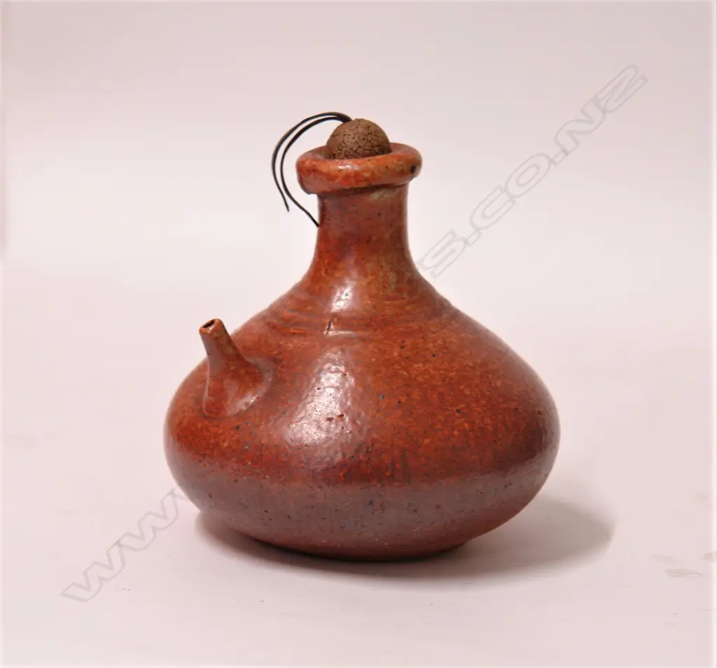 A Len Castle shino glazed oil bottle Image 1++