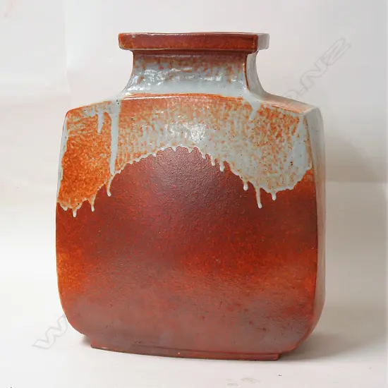 A Len Castle slab form branch vase