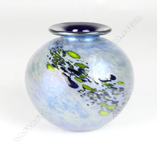 A Garry Nash studio glass spherical vase