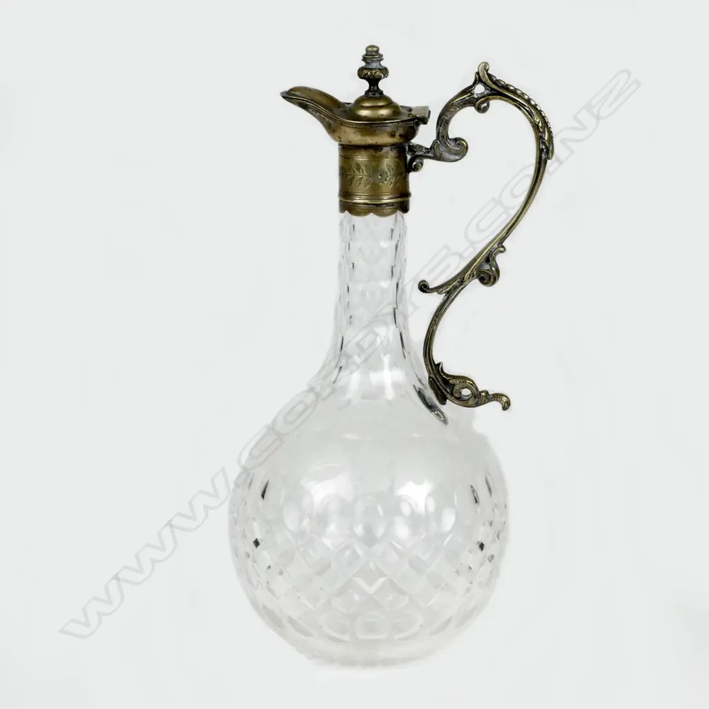 A late Victorian cut crystal wine jug Image 1++