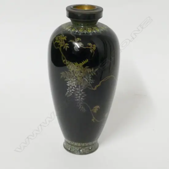 A small Japanese cloisonne vase in the manner of Yasuyuki Namikawa