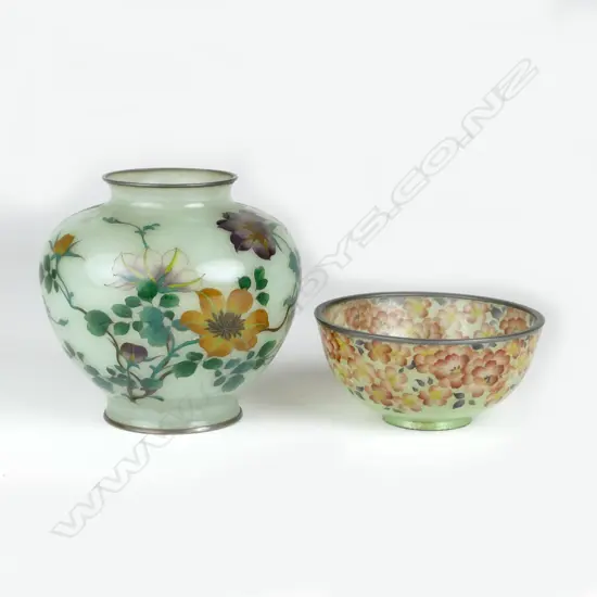 A Japanese plique-à-jour cloisonné baluster vase