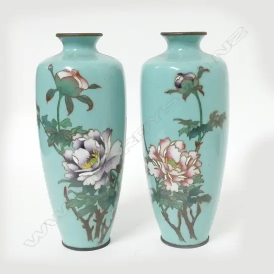 A pair of Japanese cloisonné vases