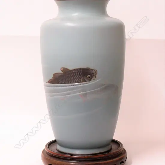 A moriage cloisonné enamel vase