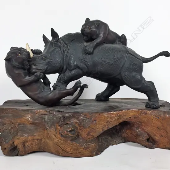 An impressive large Meiji Japanese bronze by Omori Mitsumoto (Ko-gen)