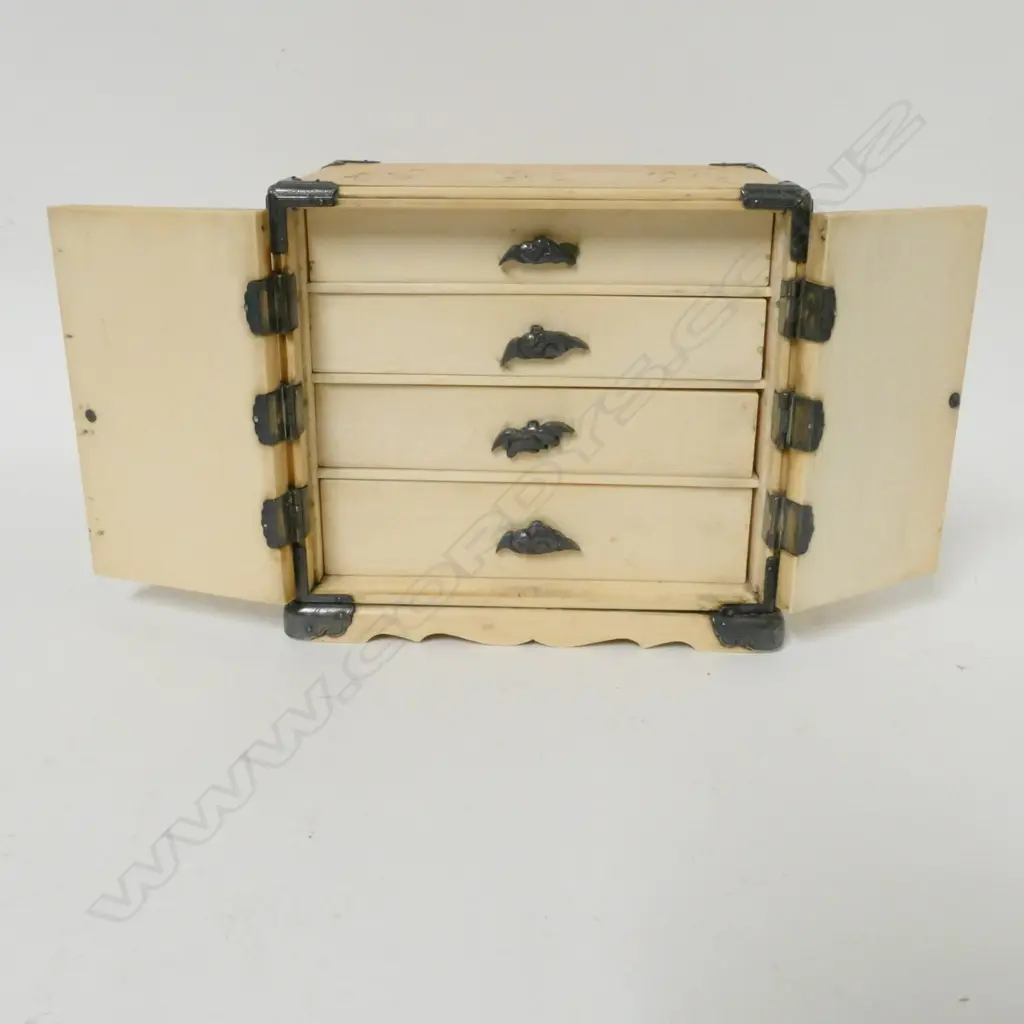 A Japanese late Meiji period ivory kodansu (miniature cabinet) Image 1++