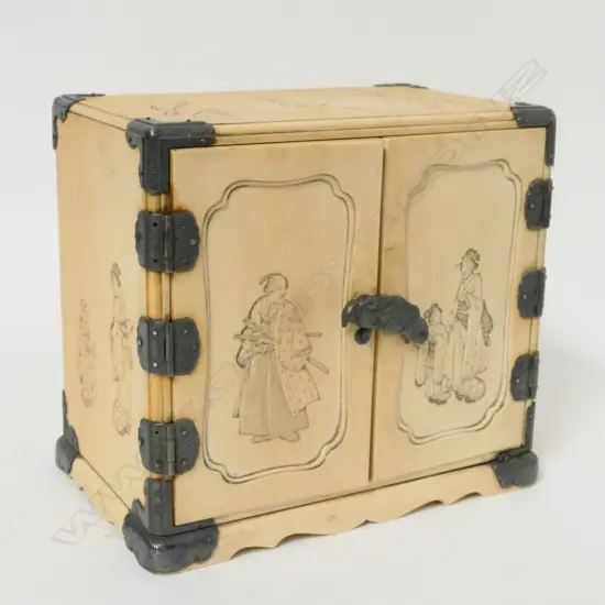 A Japanese late Meiji period ivory kodansu (miniature cabinet)