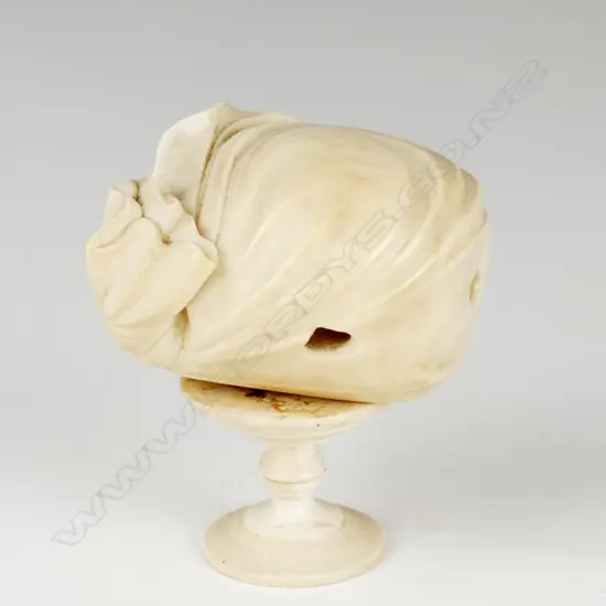 An impressive Japanese carved ivory dream shell