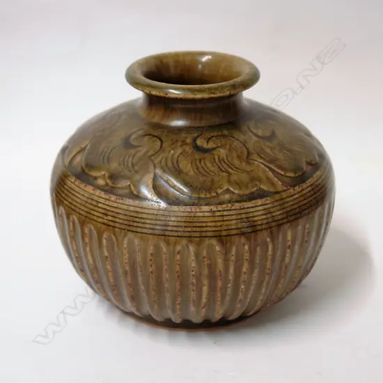 A 19thC Korean decorated squat vase