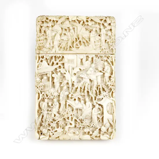An old Chinese ivory card case