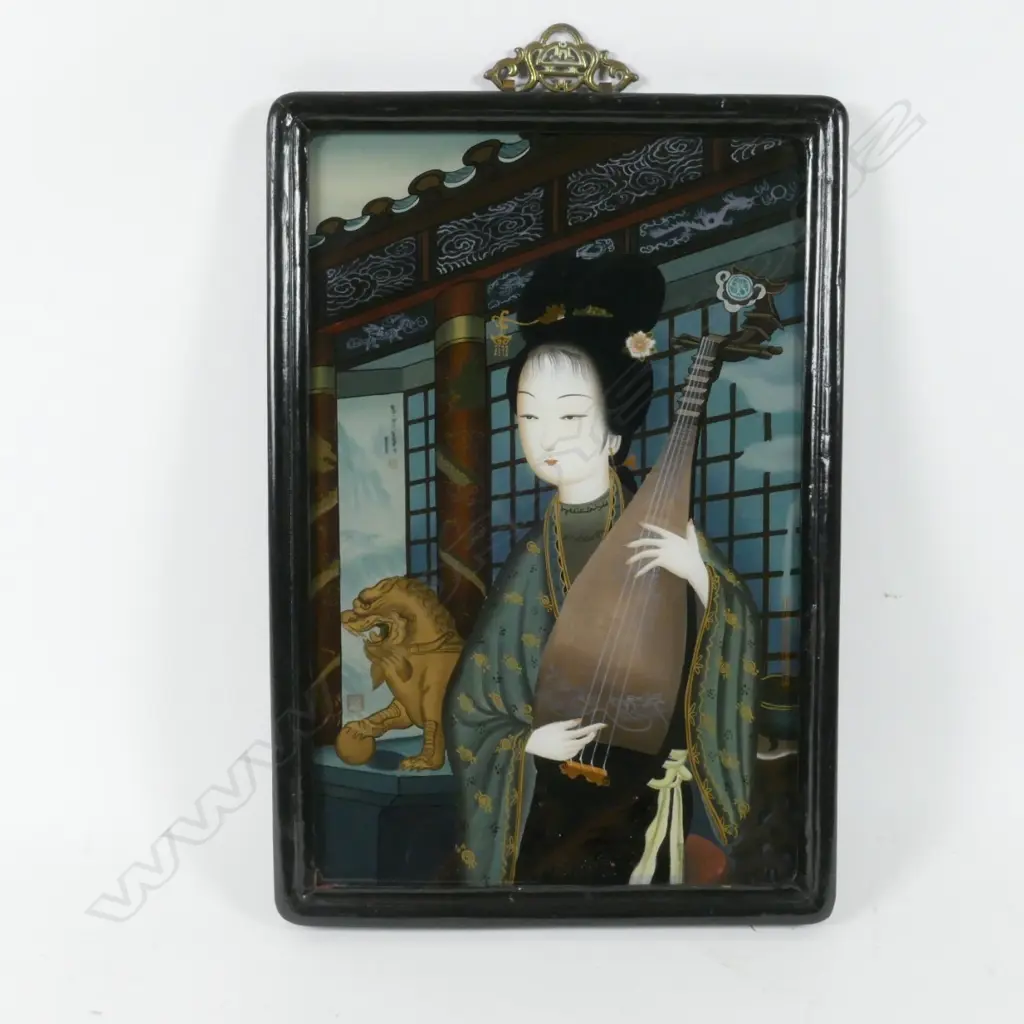 A Chinese reverse painted glass picture Image 1++