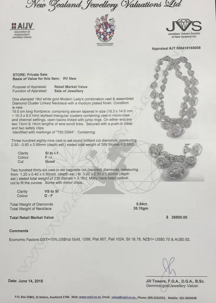 An impressive modern retro style 18ct. white gold and diamond cluster necklace Image 1++