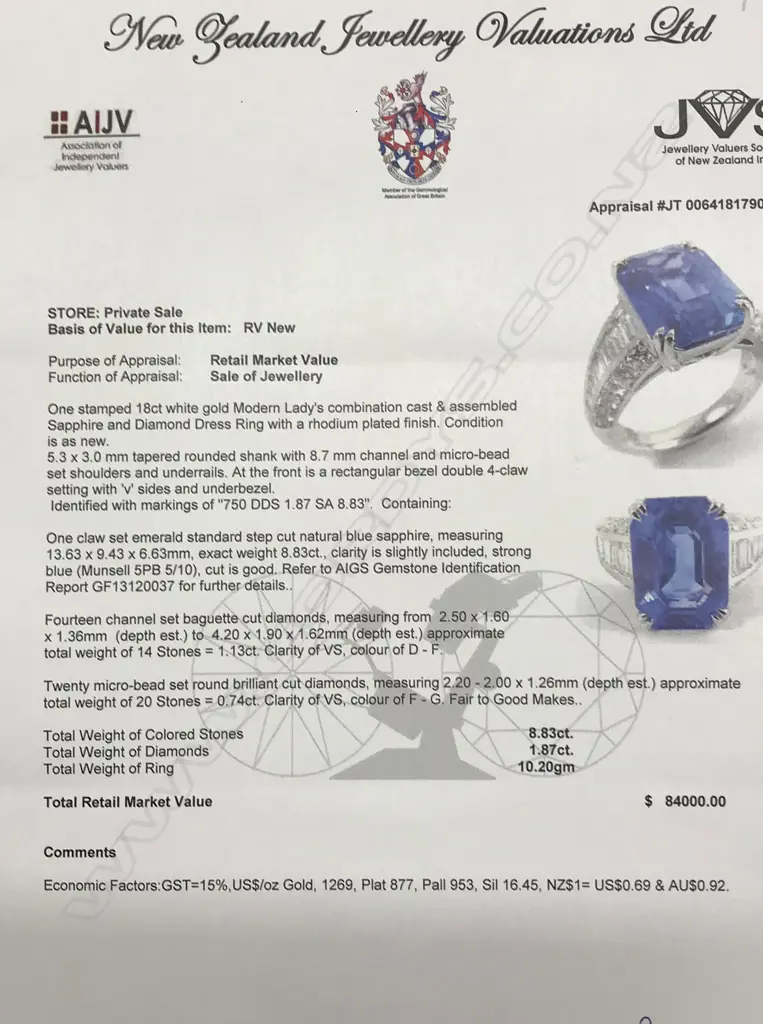 A large and impressive 8.83ct. natural Ceylonese sapphire and diamond dress ring Image 1++