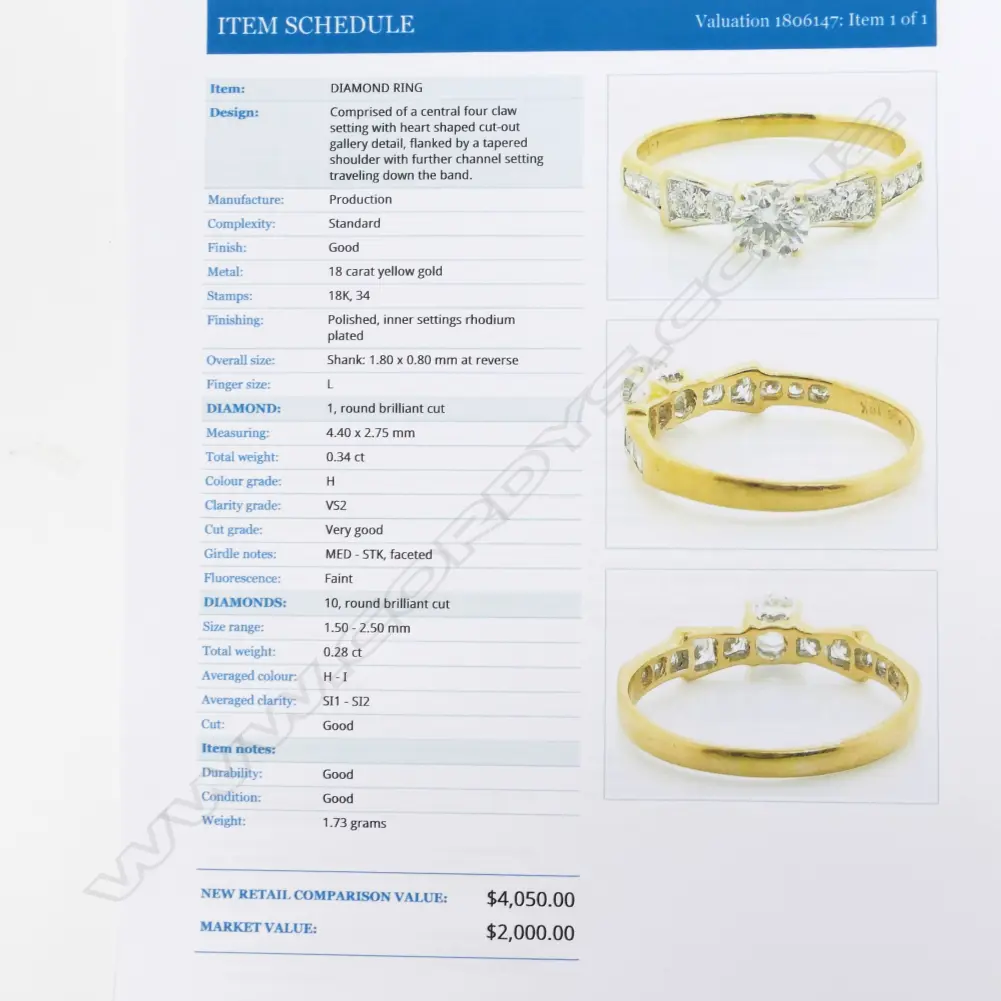 An 18ct. gold and diamond ring Image 1++