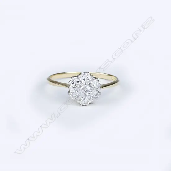 An 18ct. gold and diamond cluster ring