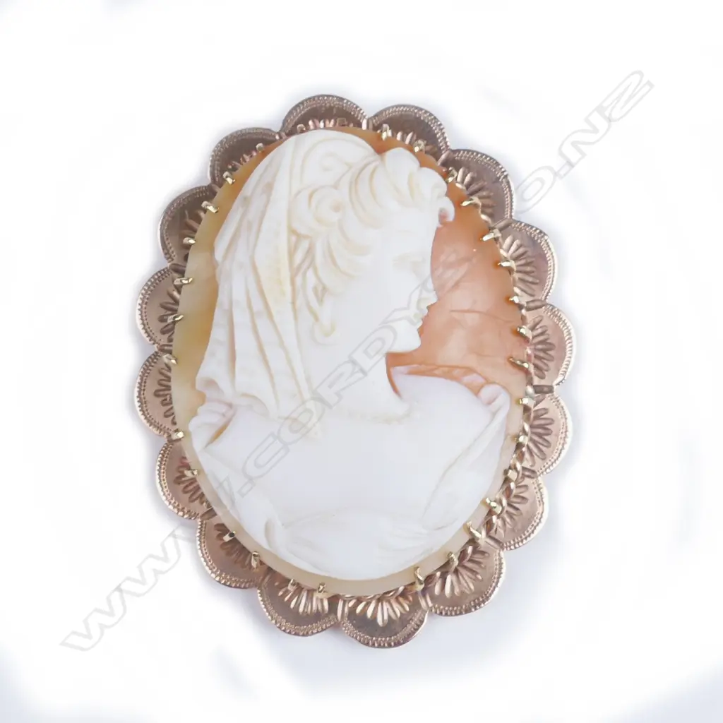A 9ct. rose gold and cameo pendant/brooch Image 1++