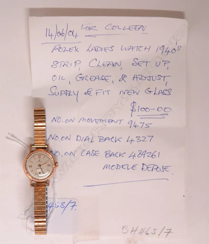 A c.1920s lady's gold plated Rolex wristwatch Image 1++