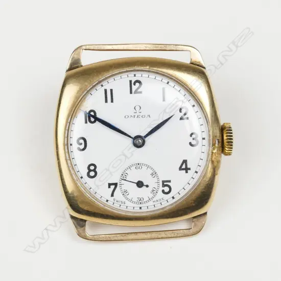 A 9ct. gold 1930s Omega wristwatch