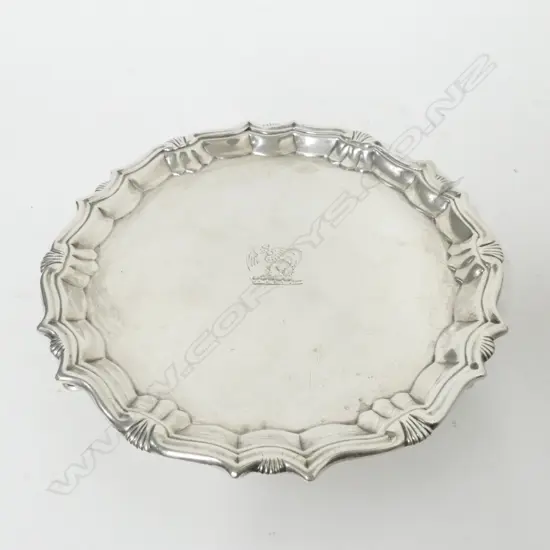A George II silver waiter