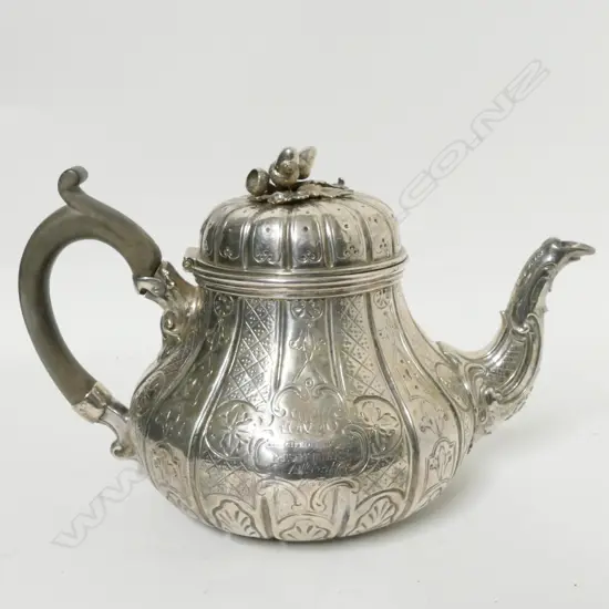 An early Victorian silver teapot