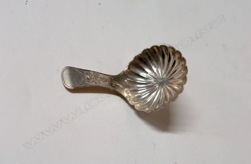 A small Geo. III silver tea caddy spoon Image 1++