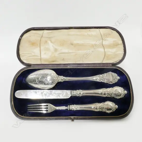 A mid-Victorian silver christening set