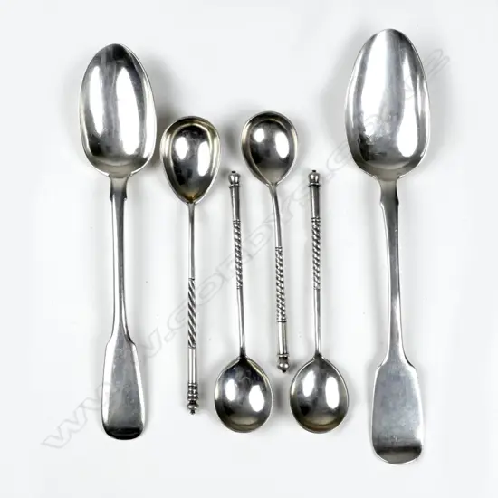 Six 19thC Russian silver spoons