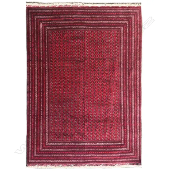 A large and impressive fine hand knotted Turkoman carpet