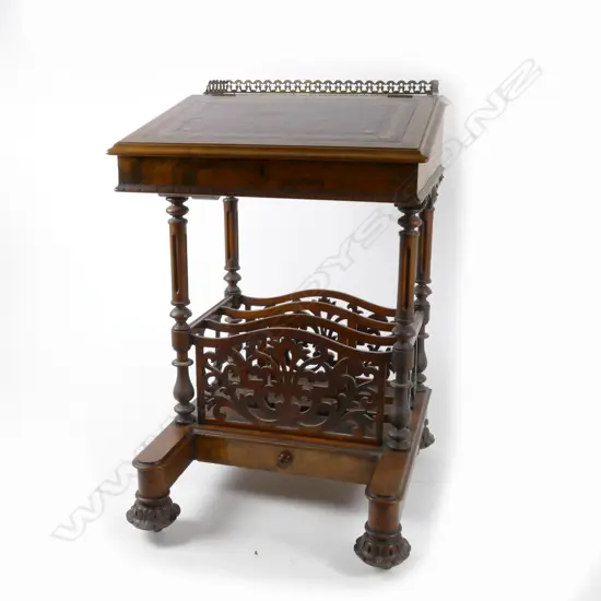 A Victorian walnut Davenport/Canterbury