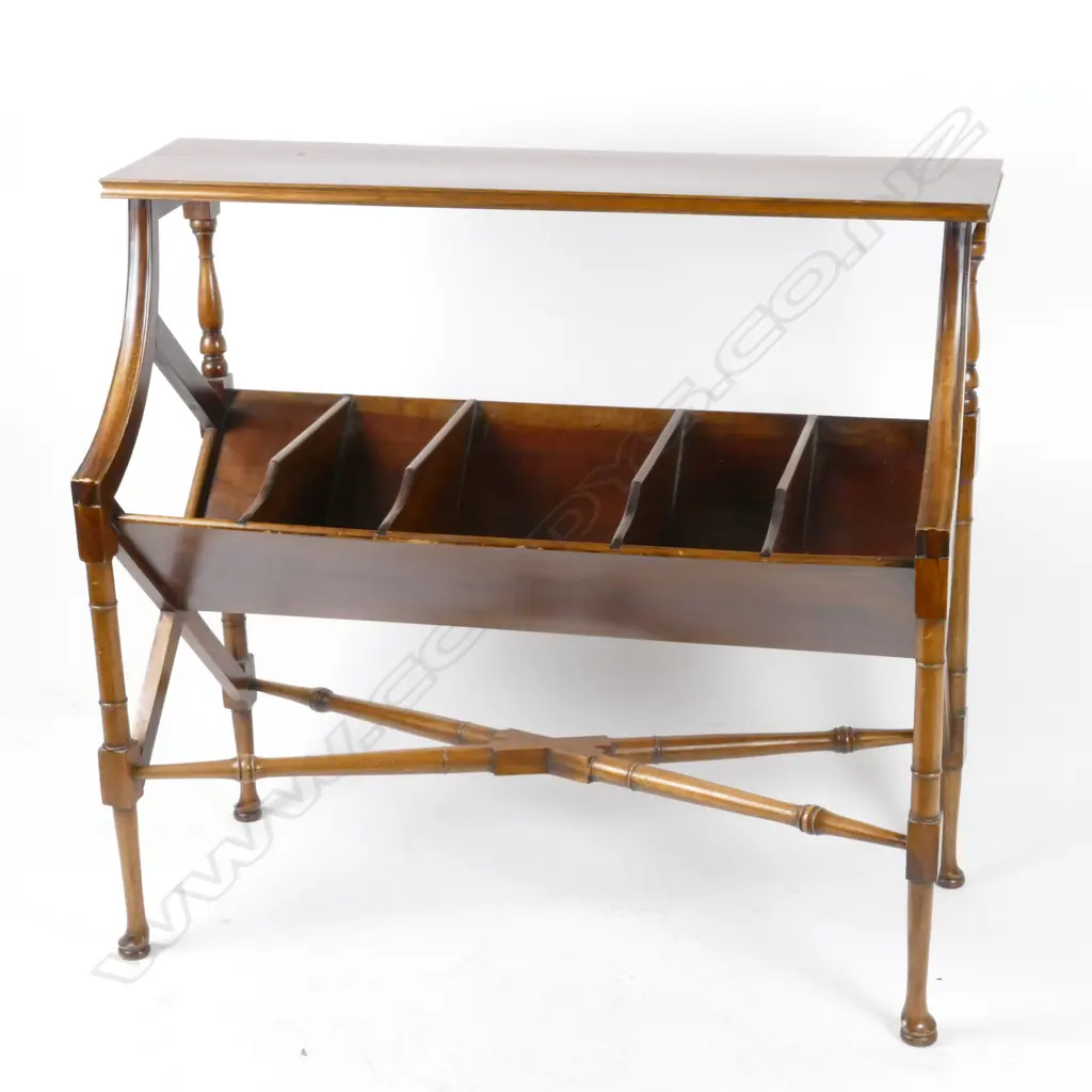 An unusual Georgian style mahogany magazine rack Image 1++
