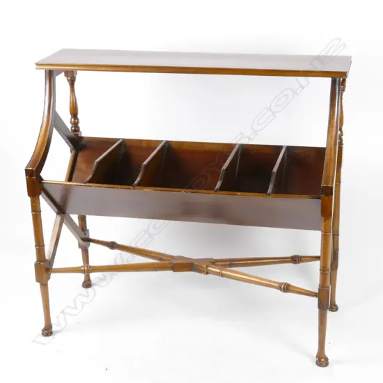 An unusual Georgian style mahogany magazine rack