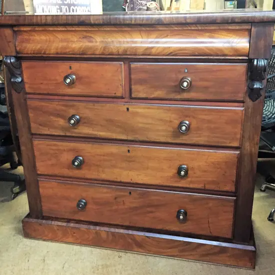 A Victorian flame mahogany gentleman's chest