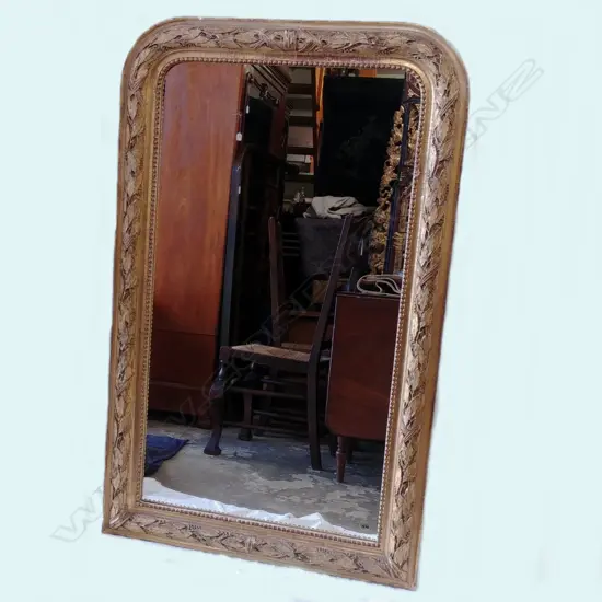 A 19thC French gilt framed overmantel mirror