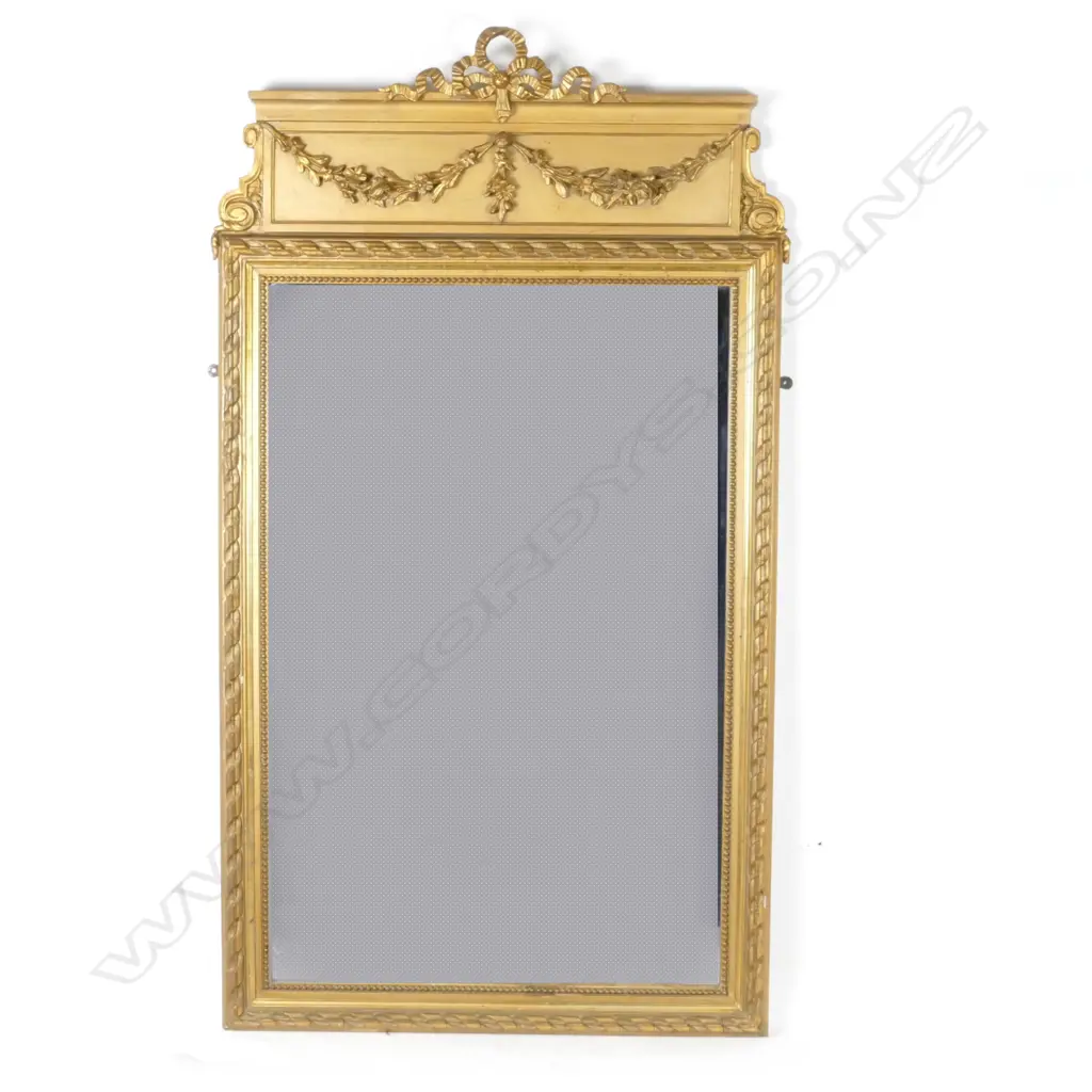 A 19thC gilt gesso on wood wall mirror Image 1++