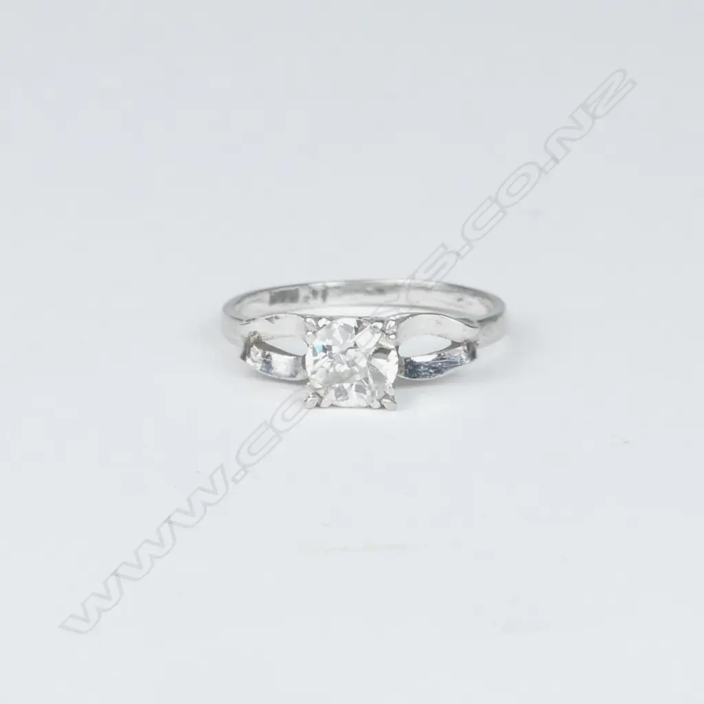 A 22ct. white gold and diamond solitaire ring Image 1++