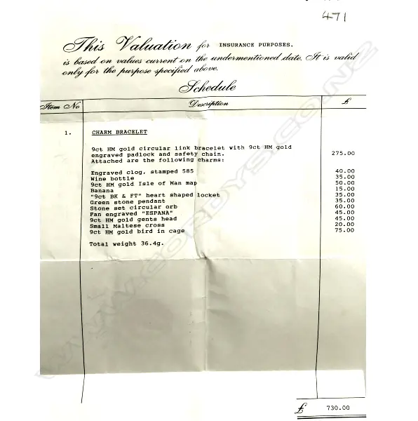 A 9ct. gold charm bracelet Image 1++