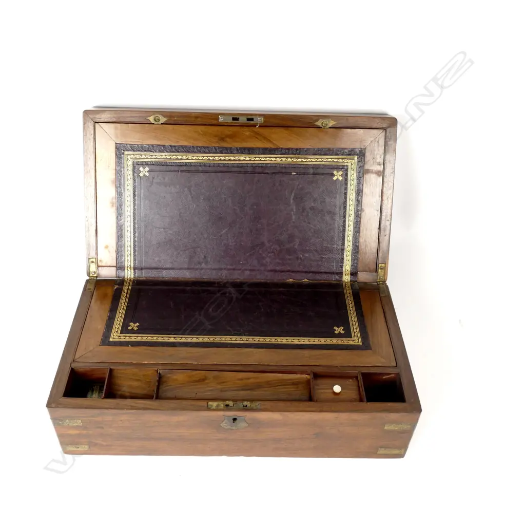 A Victorian walnut writing slope Image 1++