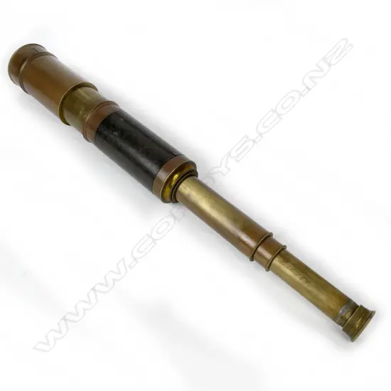 A good Victorian leather bound brass four-draw telescope