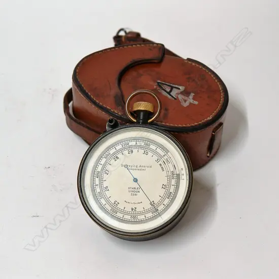 An early 20thC Stanley 'Surveying Aneroid Compensated' pocket barometer/altimeter