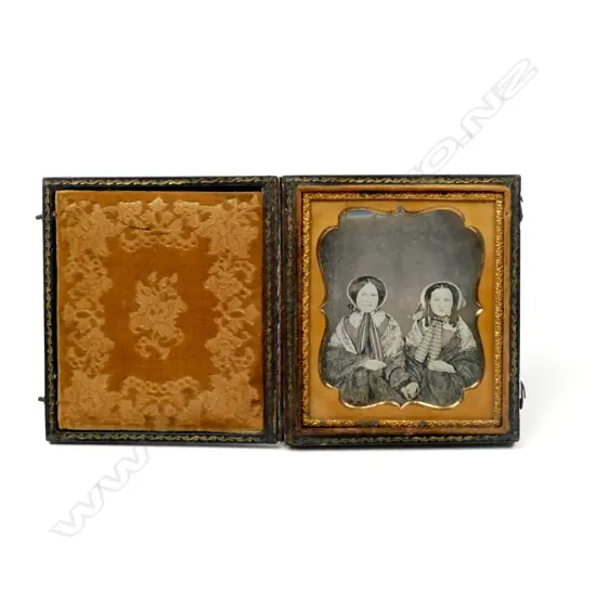 An embossed leather cased daguerreotype photograph