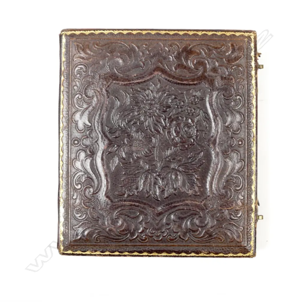 An embossed leather cased daguerreotype photograph Image 1++