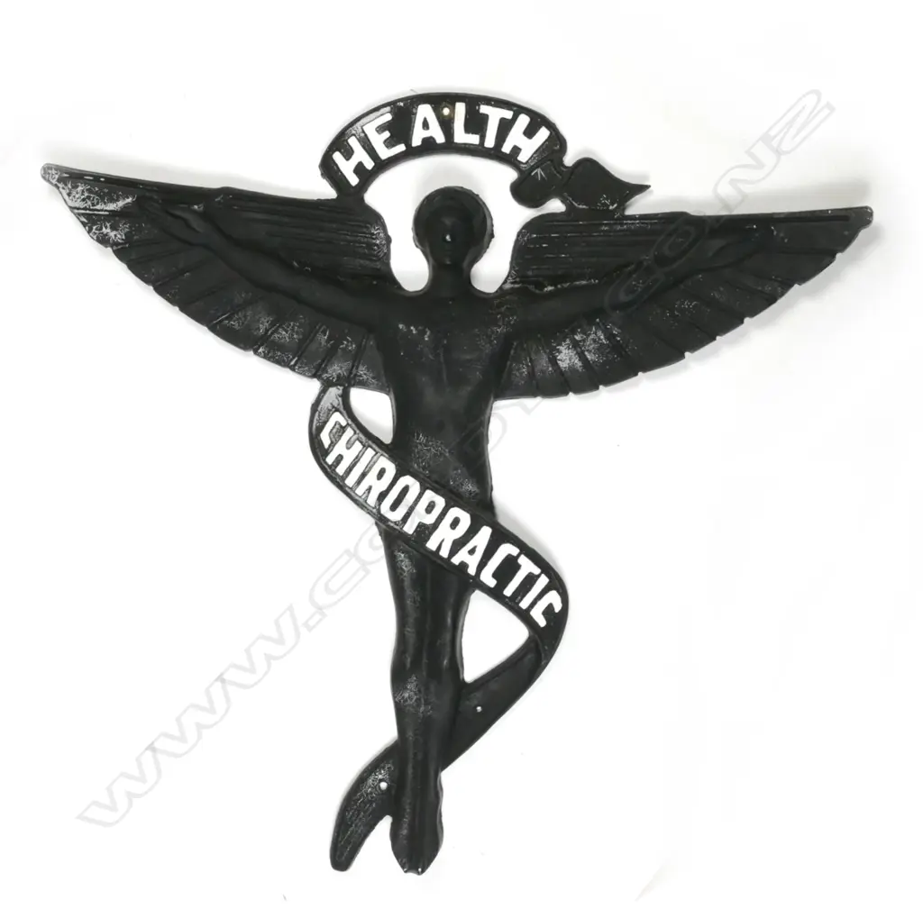 A vintage cast aluminium Chiropractic sign Image 1++