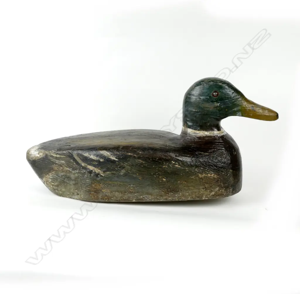A hand carved balsa drake duck decoy Image 1++