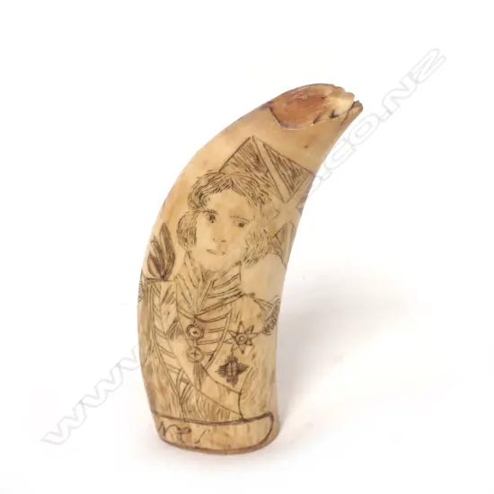 A 19thC scrimshaw whale's tooth
