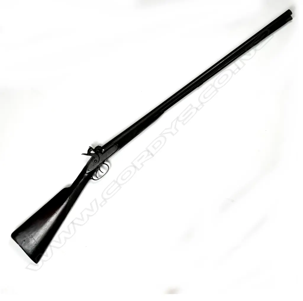 A 19thC double barrelled muzzle loading shotgun Image 1++